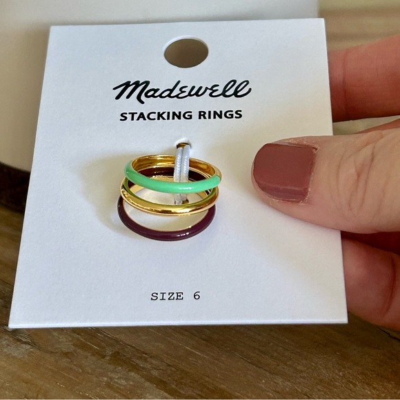 Madewell Colorblock Enamel Stacking Ring Set - Picture 10 of 11